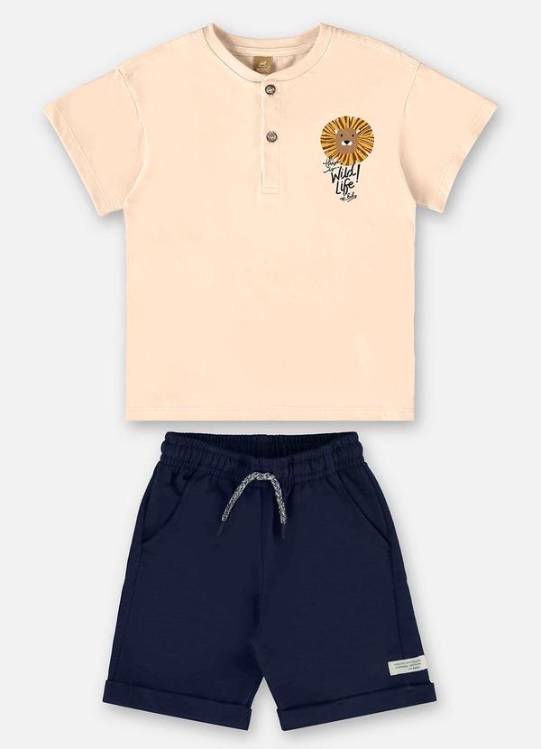 Up Baby - Conjunto Camiseta e Bermuda Menino Bege 3
