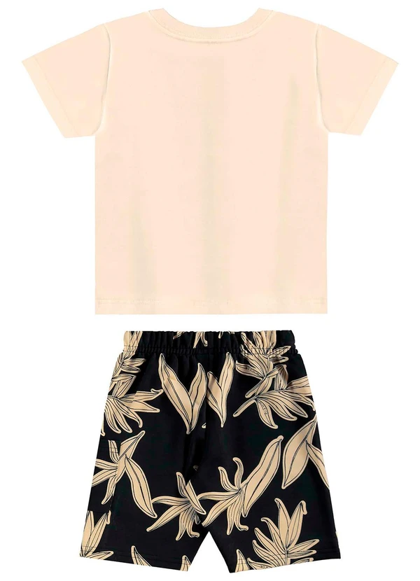 Bee Loop - Conjunto Camiseta e Bermuda Menino Bege 2