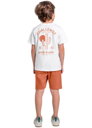 Bee Loop - Conjunto Camiseta e Bermuda Menino Branco - BEE LOOP