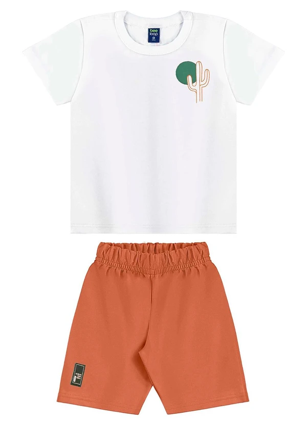 Bee Loop - Conjunto Camiseta e Bermuda Menino Branco 3