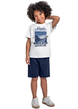 Bee Loop - Conjunto Camiseta e Bermuda Menino Branco - BEE LOOP