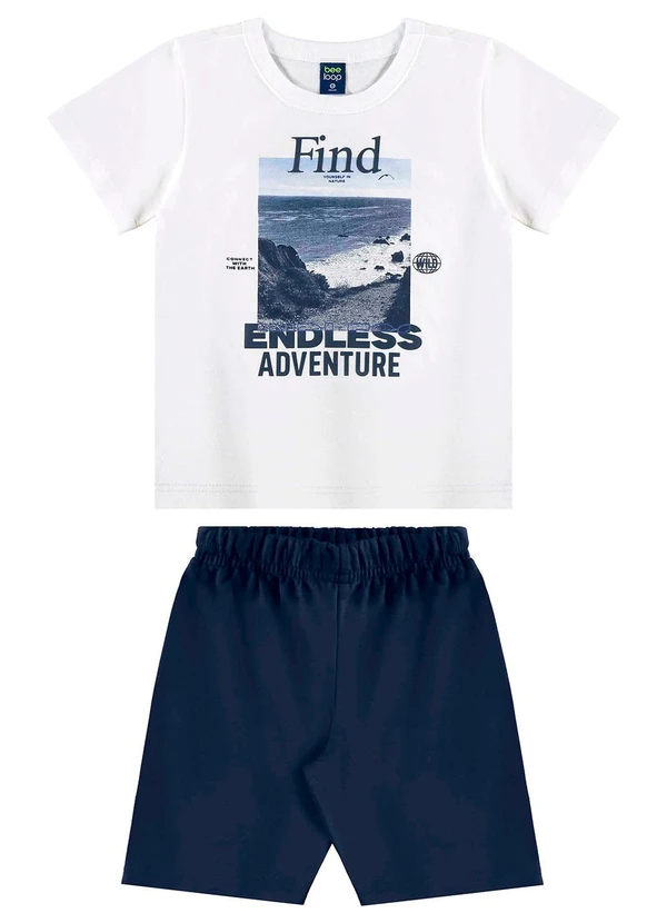 Bee Loop - Conjunto Camiseta e Bermuda Menino Branco 2