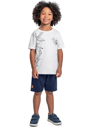 Bee Loop - Conjunto Camiseta e Bermuda Menino Branco - BEE LOOP
