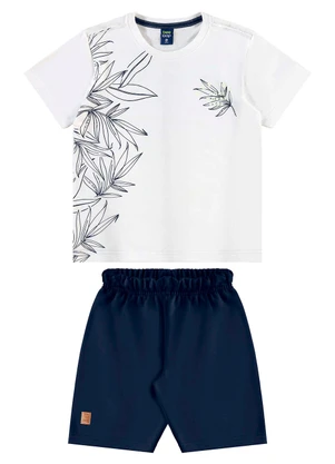 Bee Loop - Conjunto Camiseta e Bermuda Menino Branco - BEE LOOP