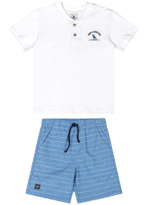 Quimby - Conjunto Camiseta e Bermuda Menino Branco - QUIMBY
