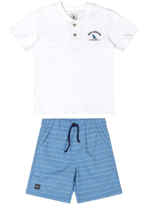 Quimby - Conjunto Camiseta e Bermuda Menino Branco 2