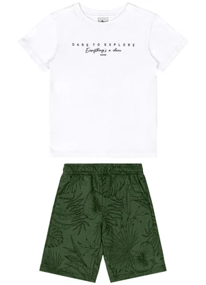 Quimby - Conjunto Camiseta e Bermuda Menino Branco - QUIMBY