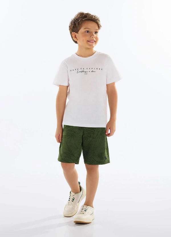 Quimby - Conjunto Camiseta e Bermuda Menino Branco