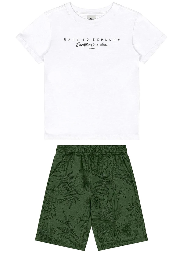 Quimby - Conjunto Camiseta e Bermuda Menino Branco 2