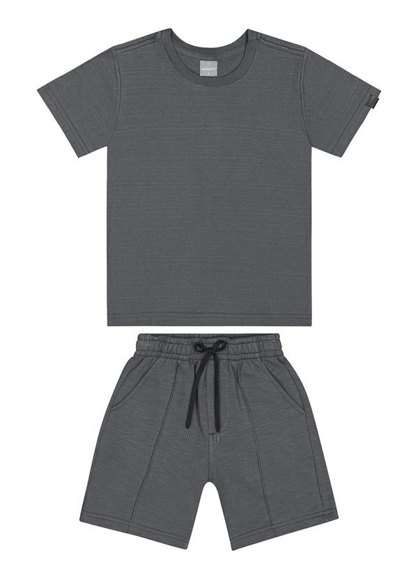 Quimby - Conjunto Camiseta e Bermuda Menino Cinza