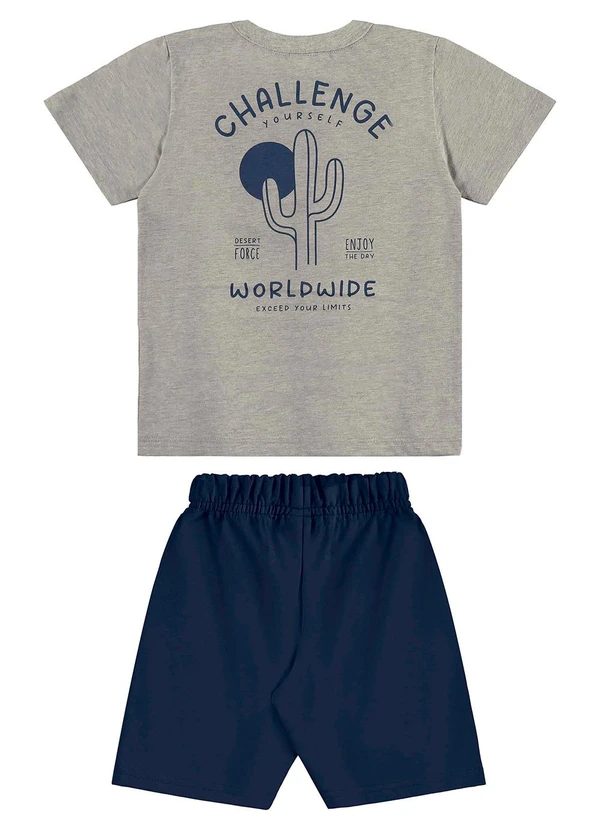 Bee Loop - Conjunto Camiseta e Bermuda Menino Cinza 2