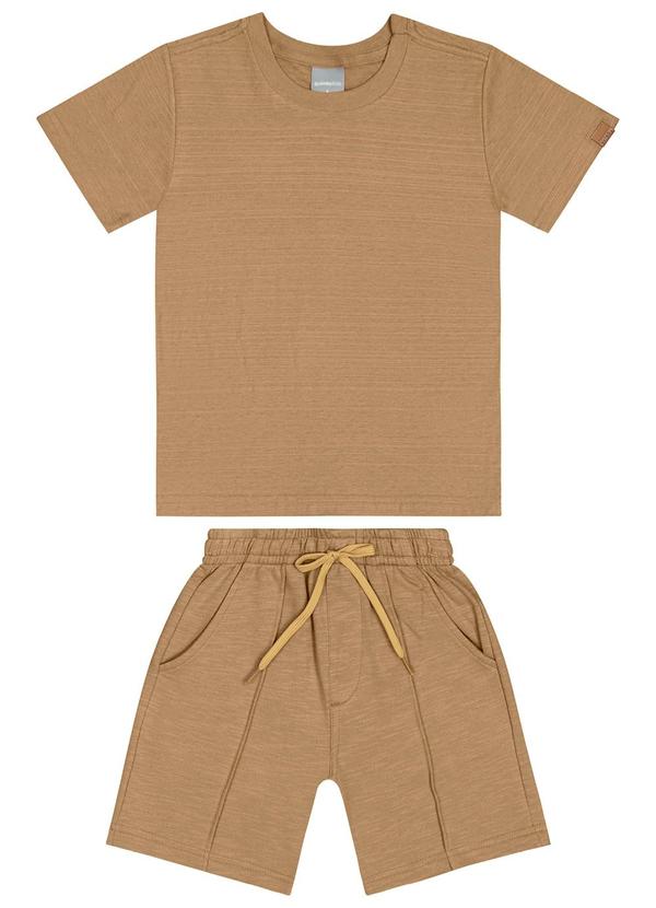 Quimby - Conjunto Camiseta e Bermuda Menino Marrom