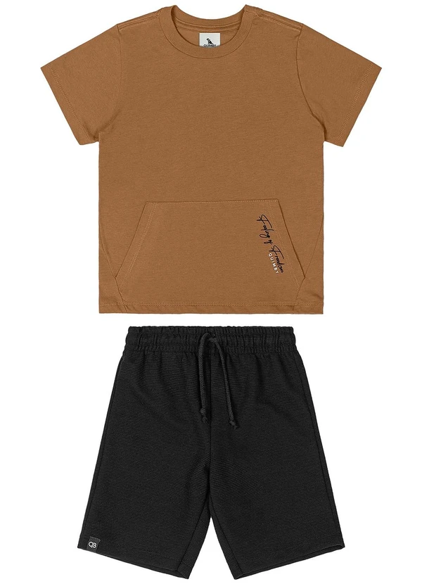 Quimby - Conjunto Camiseta e Bermuda Menino Marrom 3