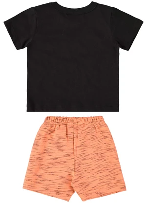 Guloseima - Conjunto Camiseta e Bermuda Menino Preto - GULOSEIMA