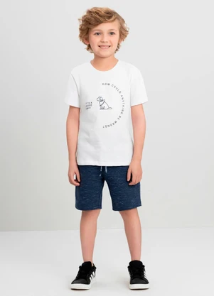 Conjunto Camiseta e Bermuda Menino Quimby Branco - QUIMBY