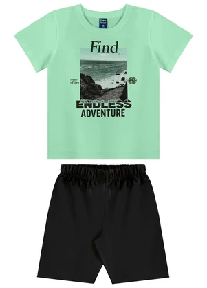 Bee Loop - Conjunto Camiseta e Bermuda Menino Verde - BEE LOOP