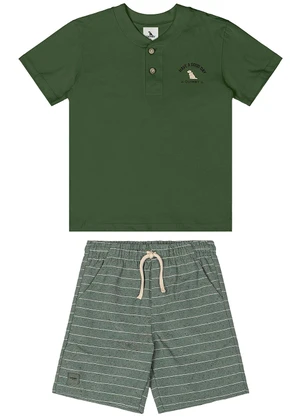 Quimby - Conjunto Camiseta e Bermuda Menino Verde - QUIMBY