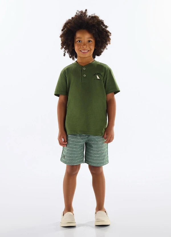 Quimby - Conjunto Camiseta e Bermuda Menino Verde