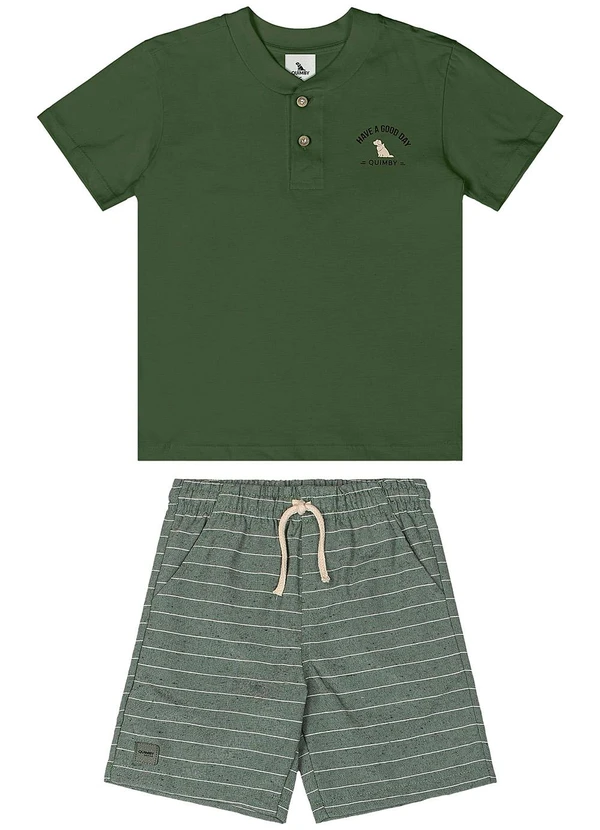 Quimby - Conjunto Camiseta e Bermuda Menino Verde 2
