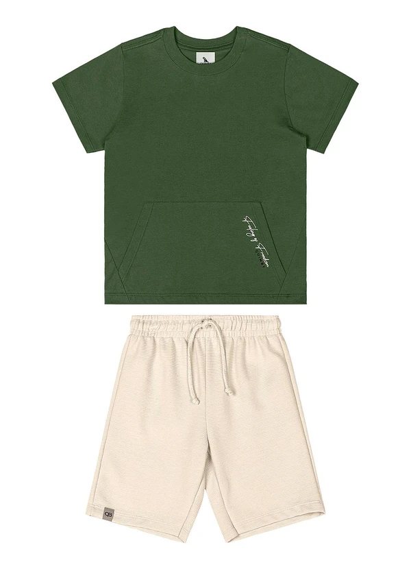 Quimby - Conjunto Camiseta e Bermuda Menino Verde 3