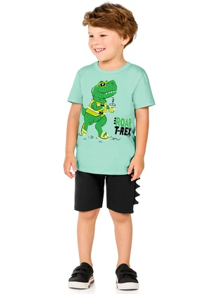 Marlan - Conjunto Camiseta e Bermuda Menino Verde - MARLAN