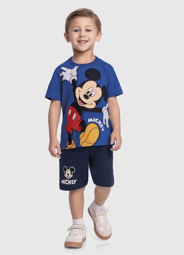 Fakini Kids - Conjunto Camiseta e Bermuda Mickey Azul