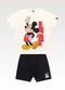 Fakini Kids - Conjunto Camiseta e Bermuda Mickey Vermelho - variação: Bege