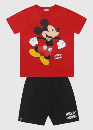 Fakini Kids - Conjunto Camiseta e Bermuda Mickey Laranja - FAKINI KIDS
