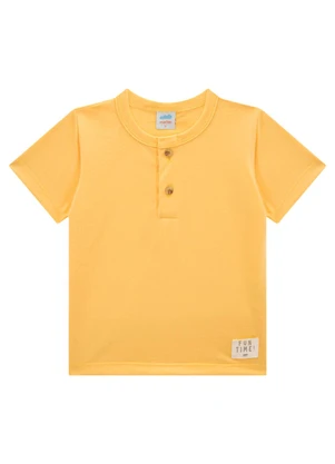 Marlan - Conjunto Camiseta e Bermuda Moletinho Amarelo - MARLAN