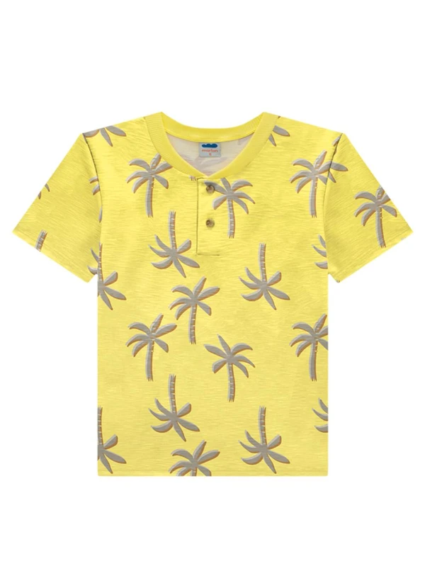 Marlan - Conjunto Camiseta e Bermuda Moletinho Amarelo
