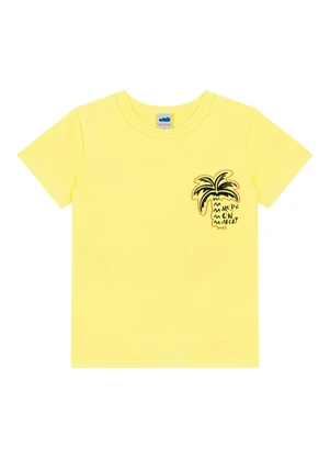 Marlan - Conjunto Camiseta e Bermuda Moletinho Amarelo - MARLAN