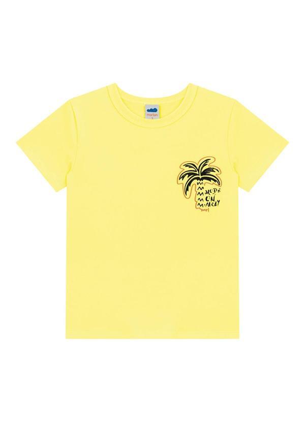 Marlan - Conjunto Camiseta e Bermuda Moletinho Amarelo