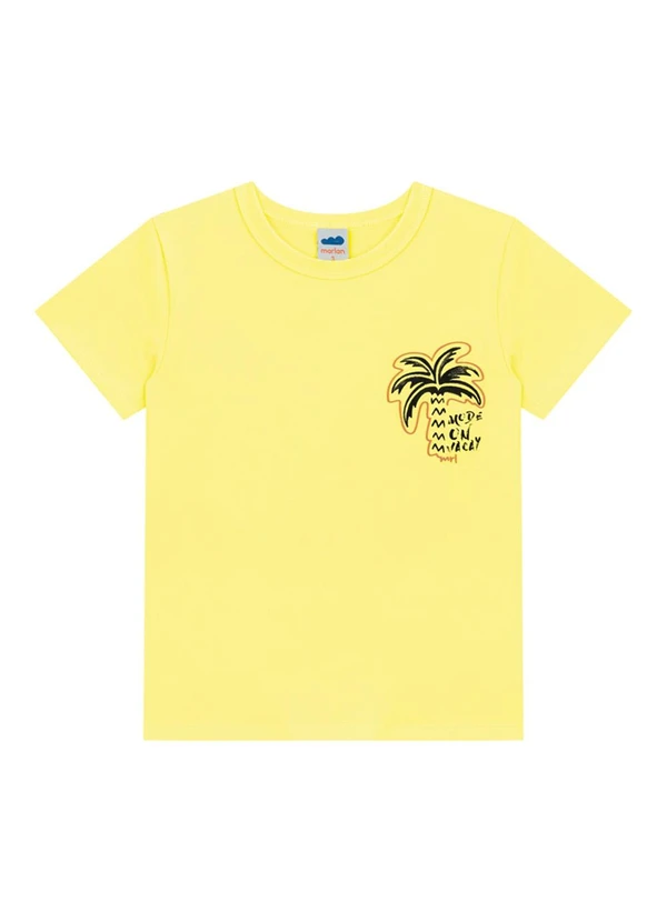 Marlan - Conjunto Camiseta e Bermuda Moletinho Amarelo