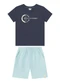 Marlan - Conjunto Camiseta e Bermuda Moletinho Azul - variação: Azul