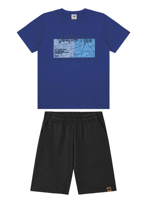 Marlan - Conjunto Camiseta e Bermuda Moletinho Azul 2