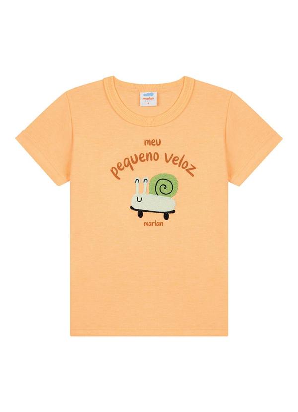 Marlan - Conjunto Camiseta e Bermuda Moletinho Laranja 3