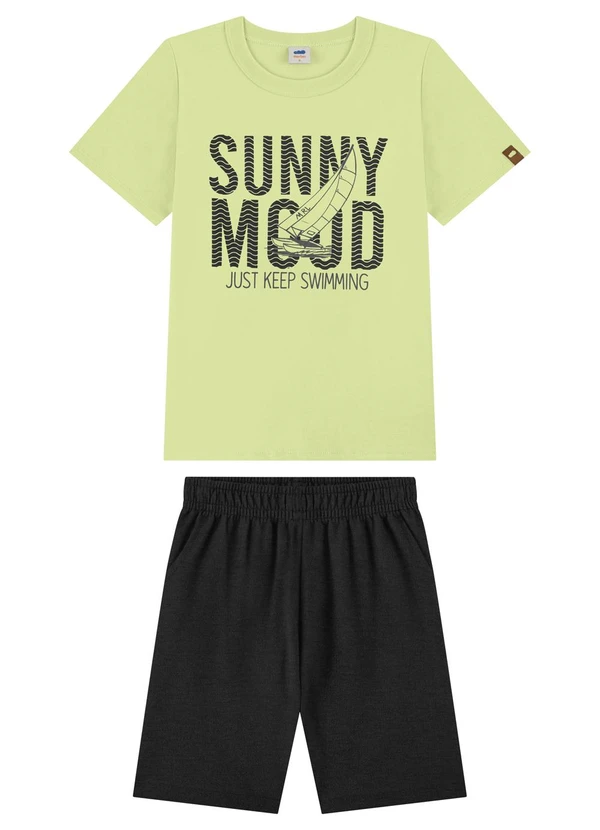 Marlan - Conjunto Camiseta e Bermuda Moletinho Verde