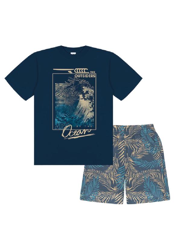 Abrange - Conjunto Camiseta e Bermuda Multicores