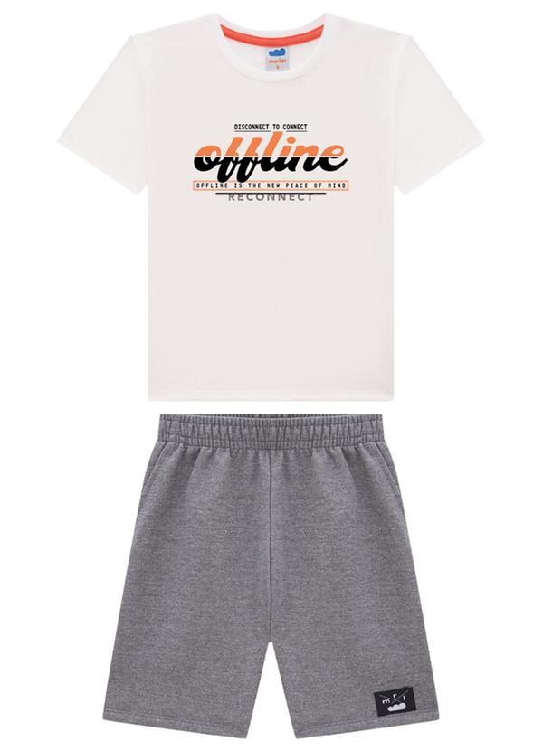 Marlan - Conjunto Camiseta e Bermuda Offline Cinza