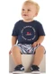 Quimby - Conjunto Camiseta e Bermuda para Bebê Cinza - variação: Azul