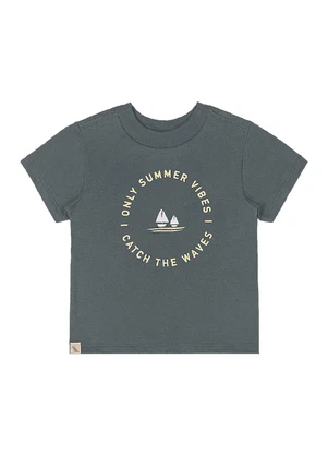 Quimby - Conjunto Camiseta e Bermuda para Bebê Cinza - QUIMBY