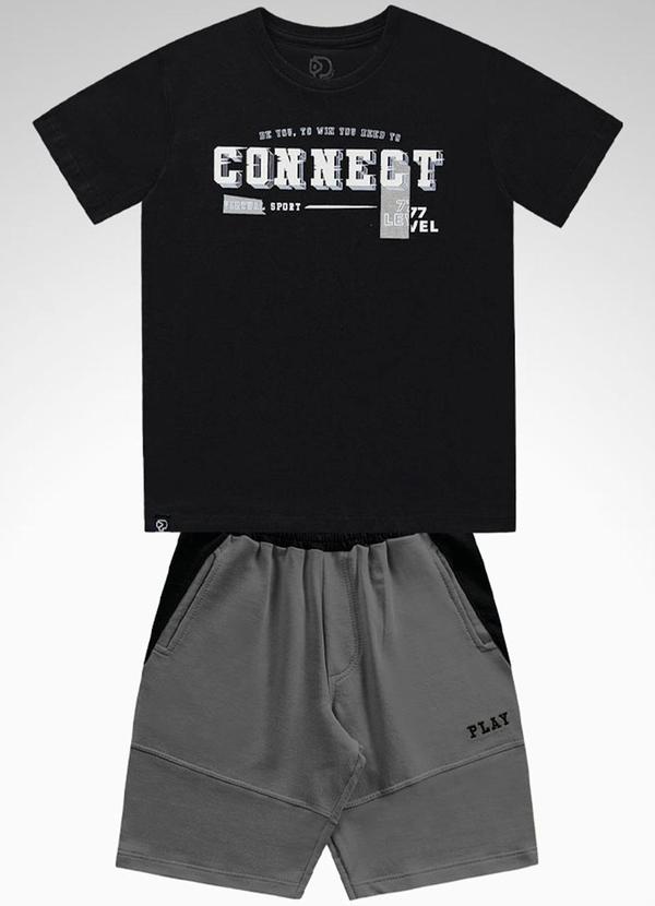 Playground - Conjunto Camiseta e Bermuda Preto