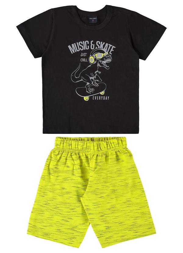 Guloseima - Conjunto Camiseta e Bermuda Preto