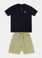 Fakini Kids - Conjunto Camiseta e Bermuda Azul - variação: Preto