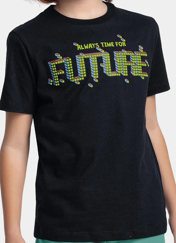 Fakini Kids - Conjunto Camiseta e Bermuda Preto 3