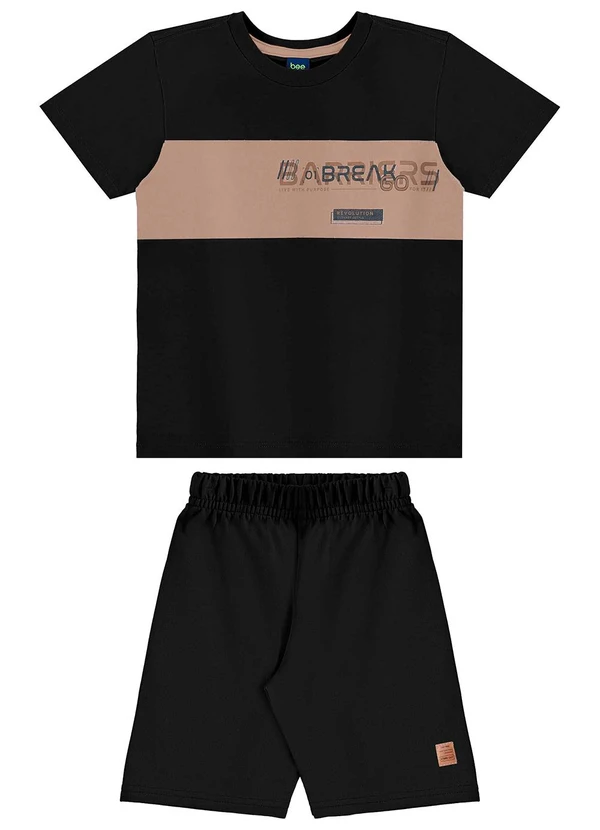 Bee Loop - Conjunto Camiseta e Bermuda Preto 2