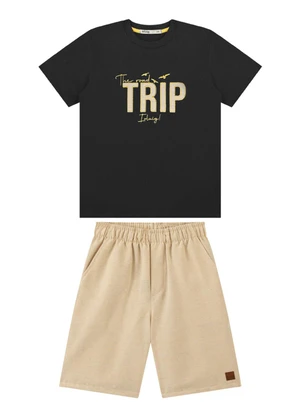 Ioluig - Conjunto Camiseta e Bermuda Preto - IOLUIG