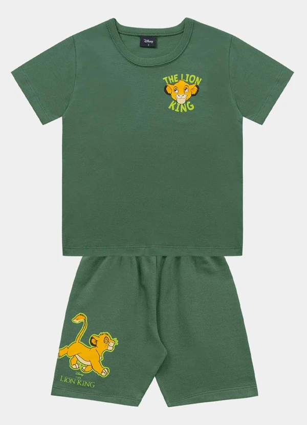 Fakini Kids - Conjunto Camiseta e Bermuda Rei Leao Verde 2