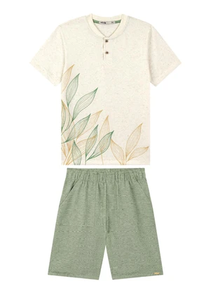 Ioluig - Conjunto Camiseta e Bermuda Sarja Natureza Verde - IOLUIG