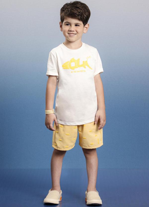 Ioluig - Conjunto Camiseta e Bermuda Sarja Soul Amarelo